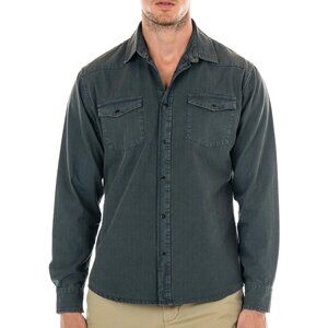 Original Paperbacks Denim Blue Herringbone Long Sleeve Shirt